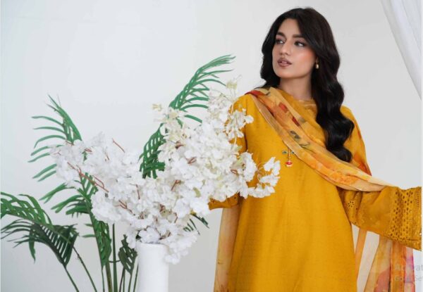 Johra Aiman Chikankari Lawn Shirt, Dupatta & Trouser - JH 866