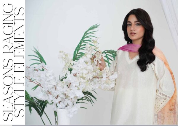 Johra Aiman Chikankari Lawn Shirt, Dupatta & Trouser - JH 864