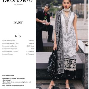 Broadway Mahnur Print & Embroidered Shirt, Dupatta and Trouser - DAISY D9